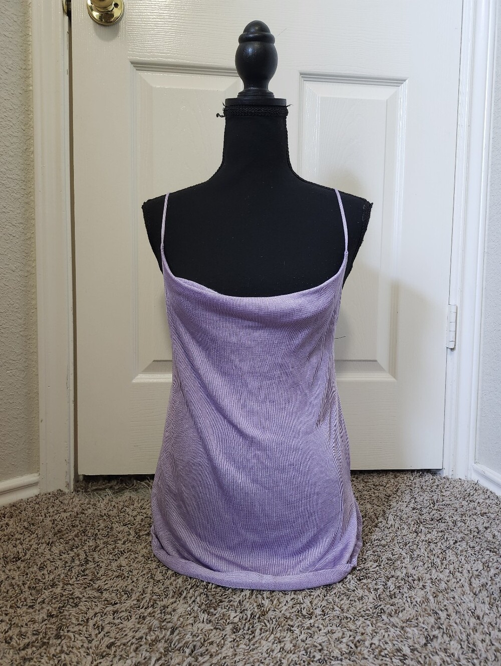 cinq a sept Lavender Ribbed Cowl Neck Cami
